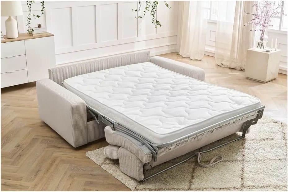 Кремав разтегателен диван от рипсено кадифе 195 cm Monaco – Bobochic Paris