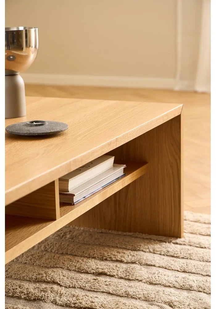 Масичка за кафе от декор от дъб в естествен цвят 60x120 cm Arlon – Actona