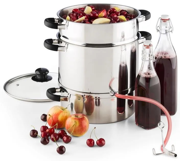 Klarstein Applebee, сокоизтисквачка с пара, ел. захранване, 1500 W, Ø 25 см, 8 литра, неръждаема стомана