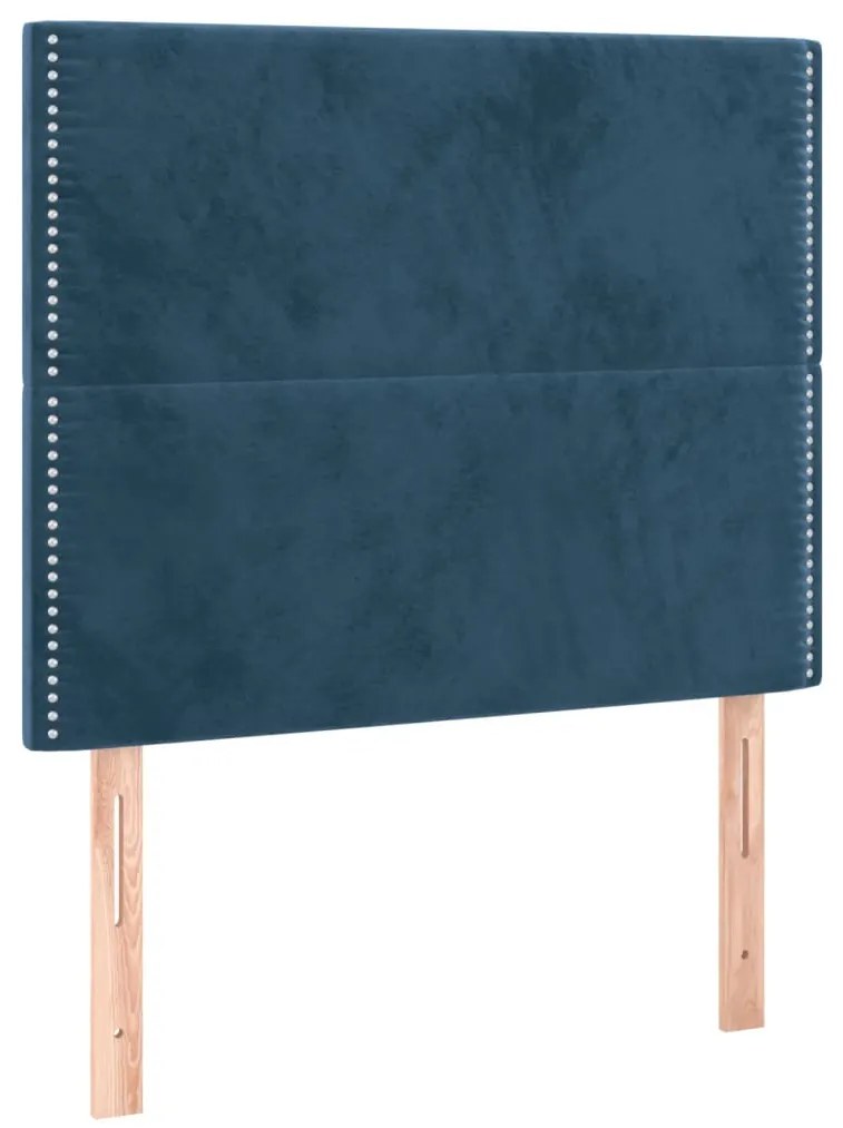 3116226 vidaXL Горни табли за легло, 2 бр, тъмносини, 80x5x78/88 см кадифе