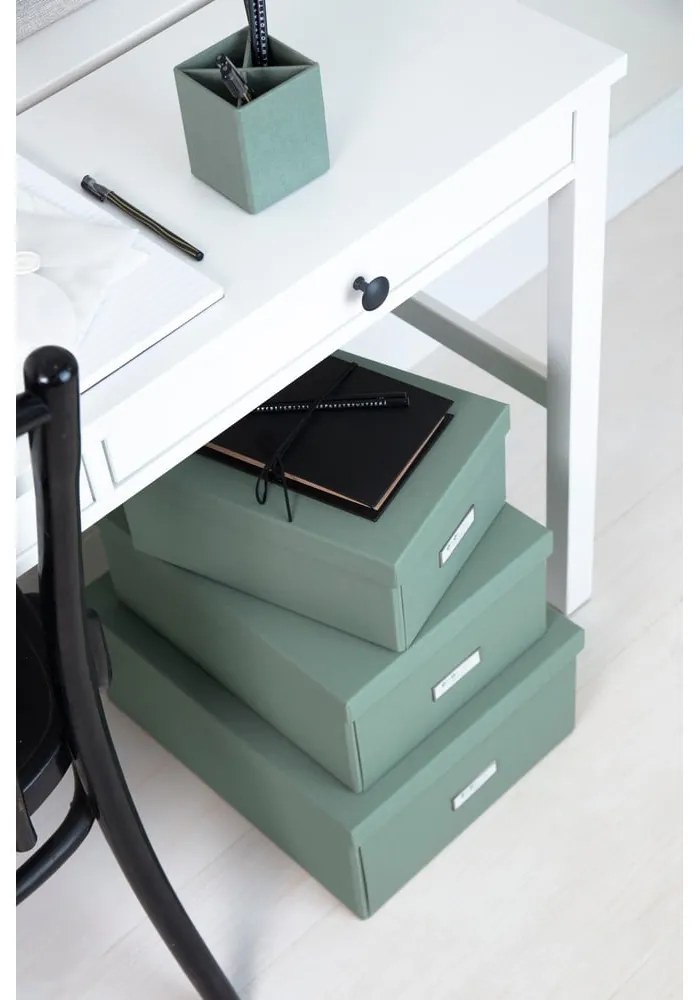 Картонена кутия за съхранение тюркоазена с капак 34,5x45x18,5 cm Katrin Canvas Paper Laminate – Bigso