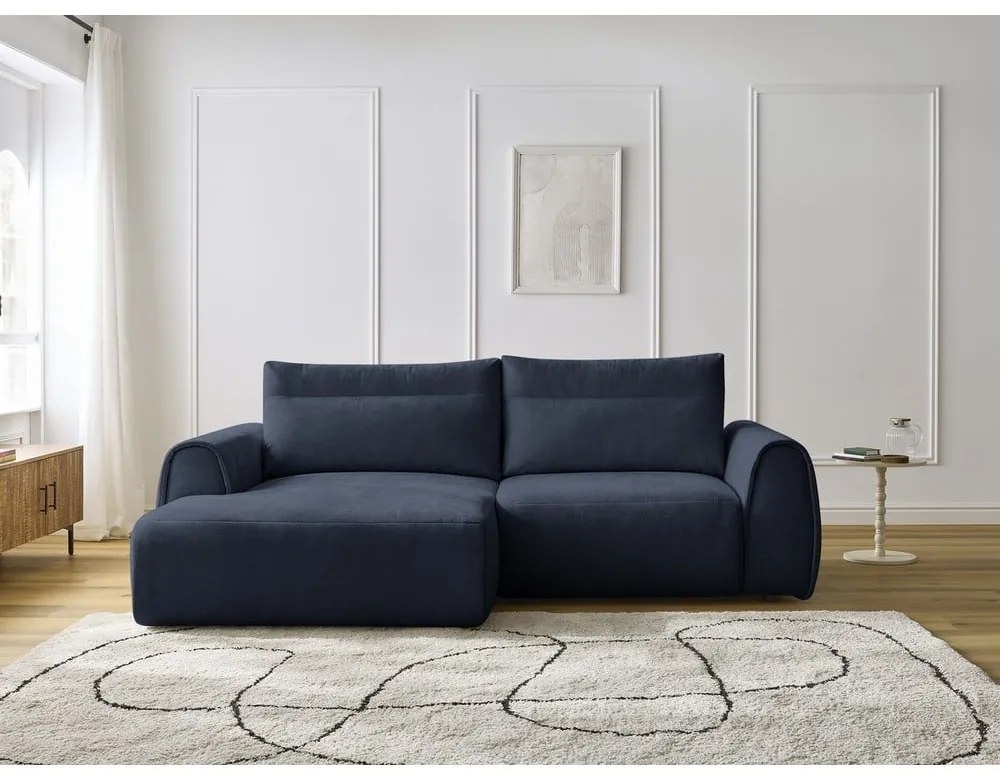 Тъмносин ъглов диван Aden – Bobochic Paris