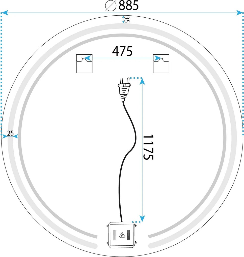 Огледало LED 90cm Modern