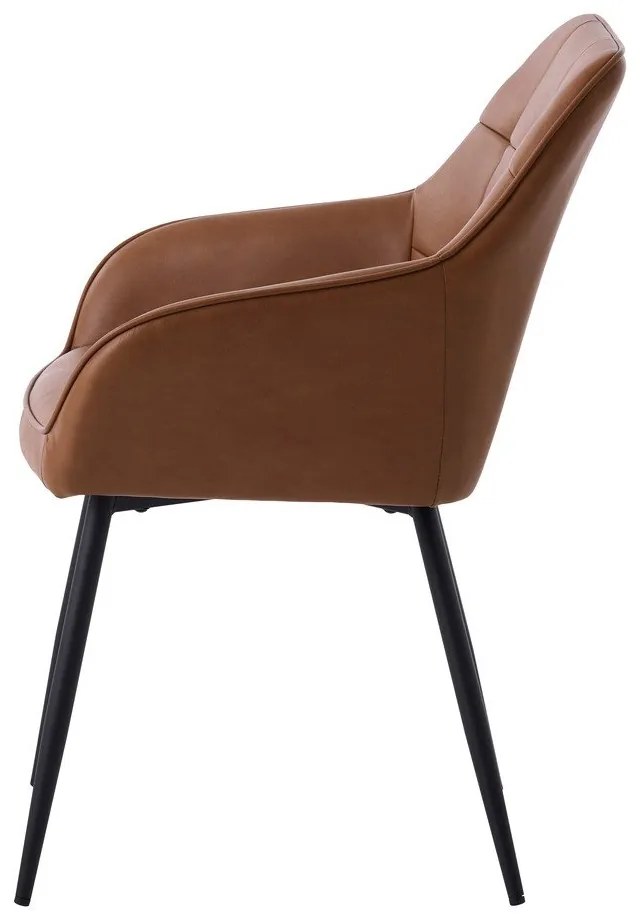 Кафяви тапицирани трапезни столове в комплект с подлакътници 2 бр. Nolan Square – Unique Furniture