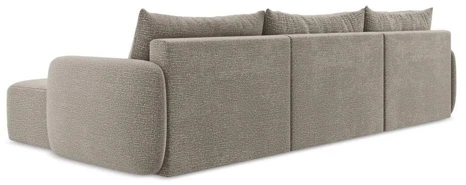 Бежов разтегателен ъглов диван с място за съхранение Kalena – Makamii