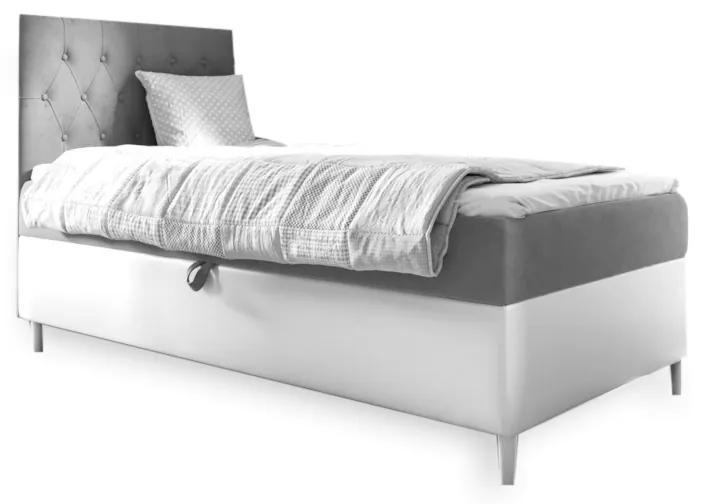 Тапицирано легло  ESME + топер,  90x200, fresh 14,ляв