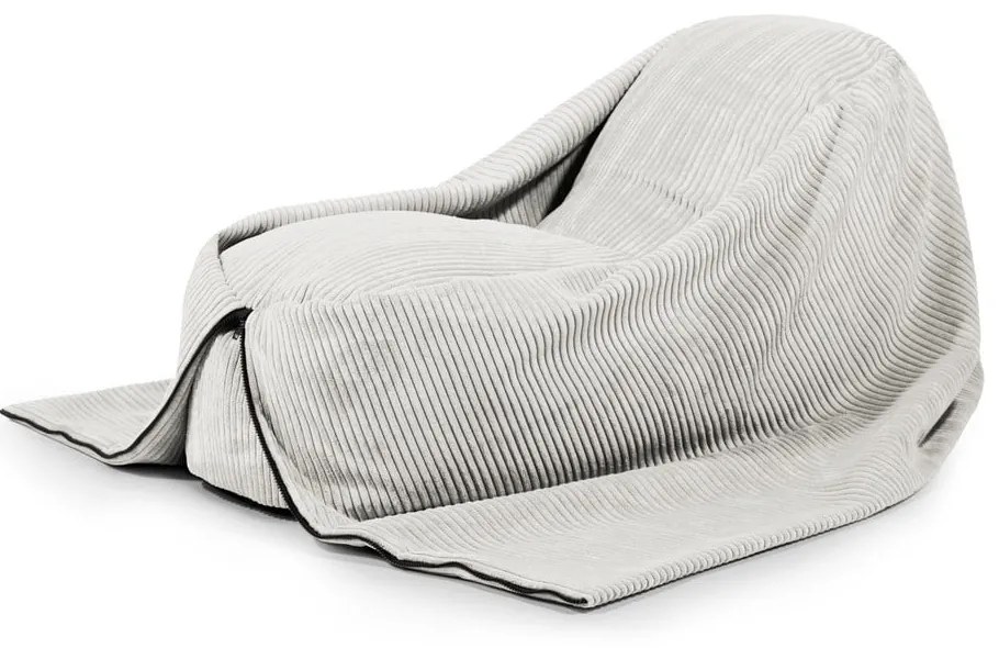 Кремав детски пуф от рипсено кадифе Cocoon 120 – SLOWDOWN