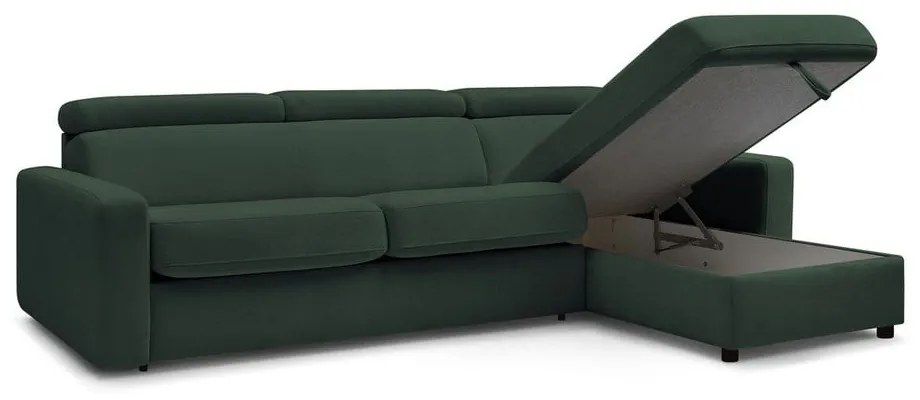 Тъмнозелен разтегателен ъглов диван (променлив) Monaco – Bobochic Paris