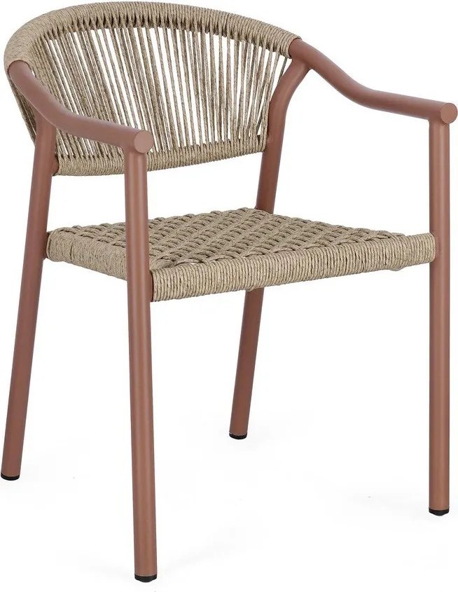 Червен /в естествен цвят метален градински стол Canarias – Bizzotto