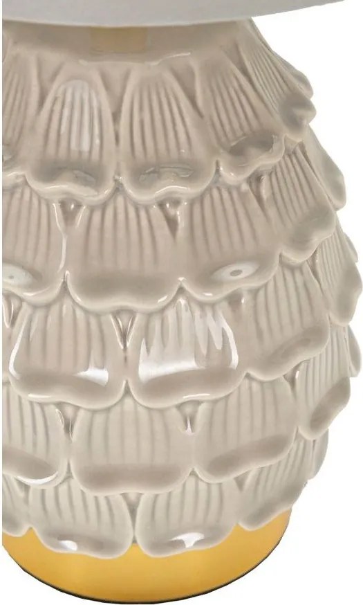 Бежова керамична настолна лампа с текстилен абажур (височина 30,5 cm) Pigny – Mauro Ferretti