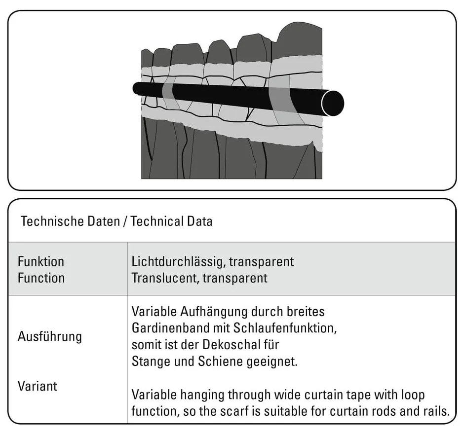 Бяла завеса 140x245 cm Etamine – Sehlbach