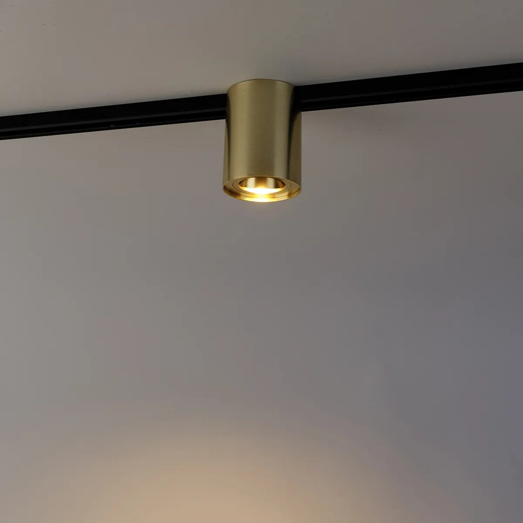 Модерен 1-фазен релсов прожектор златен - Rondoo Up