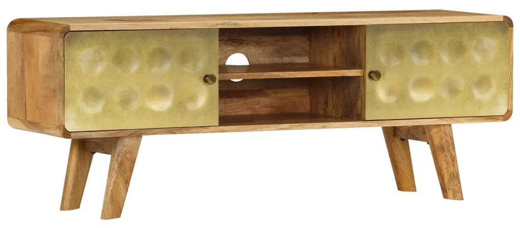 246340 vidaXL ТВ шкаф, мангово дърво масив, 120x30x45 cм