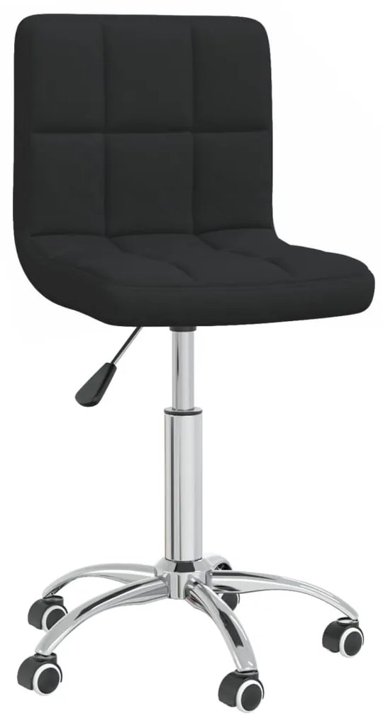 334319 vidaXL Въртящ се офис стол, черен, текстил