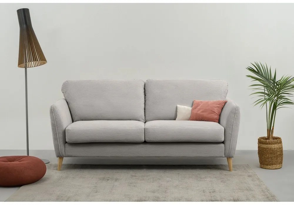 Светлосив диван от рипсено кадифе 170 cm Paris – Scandic