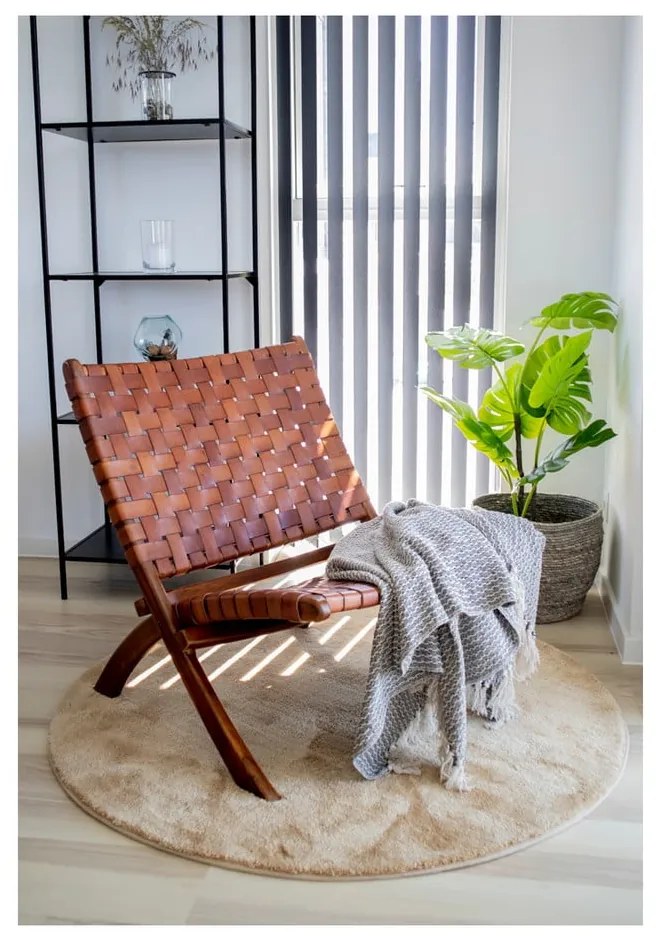 Сгъваем стол от тиково дърво и кожа Montana - House Nordic