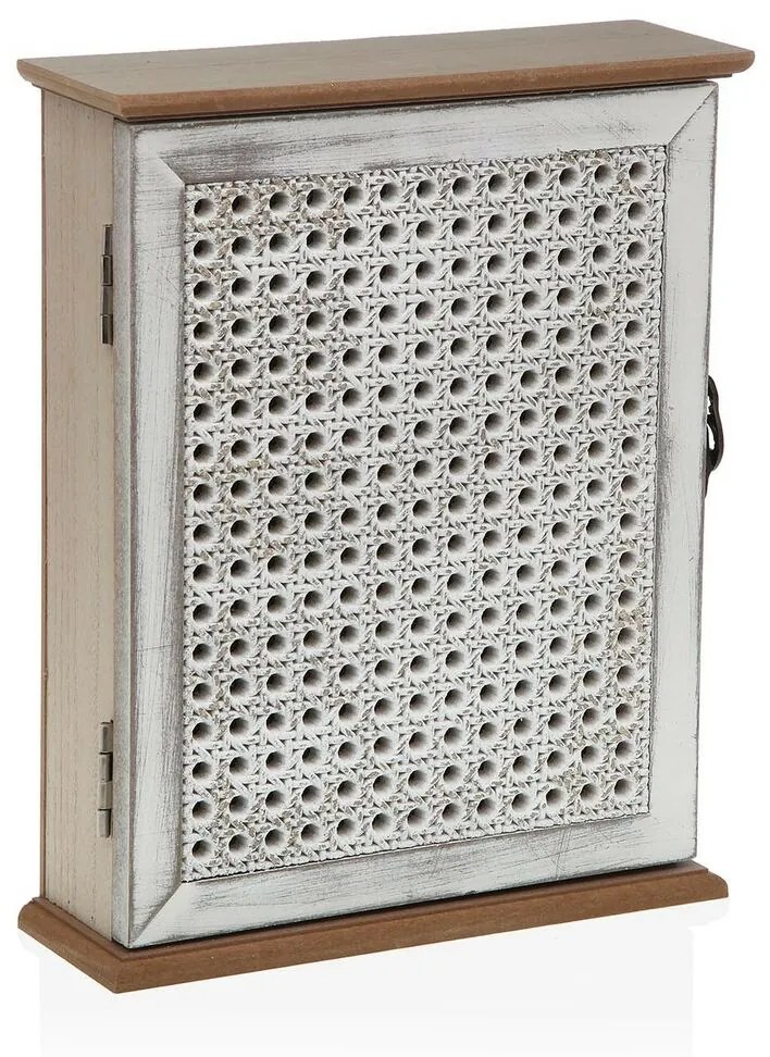 Шкаф за ключове Versa Бял Дървен MDF 7 x 27 x 21,5 cm