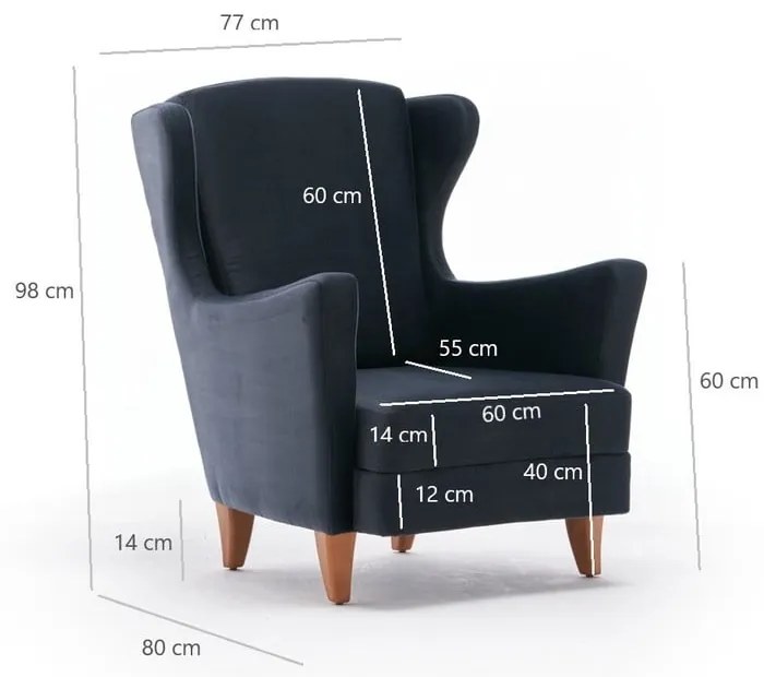 Тъмно сив фотьойл Lola Brejer - Artie