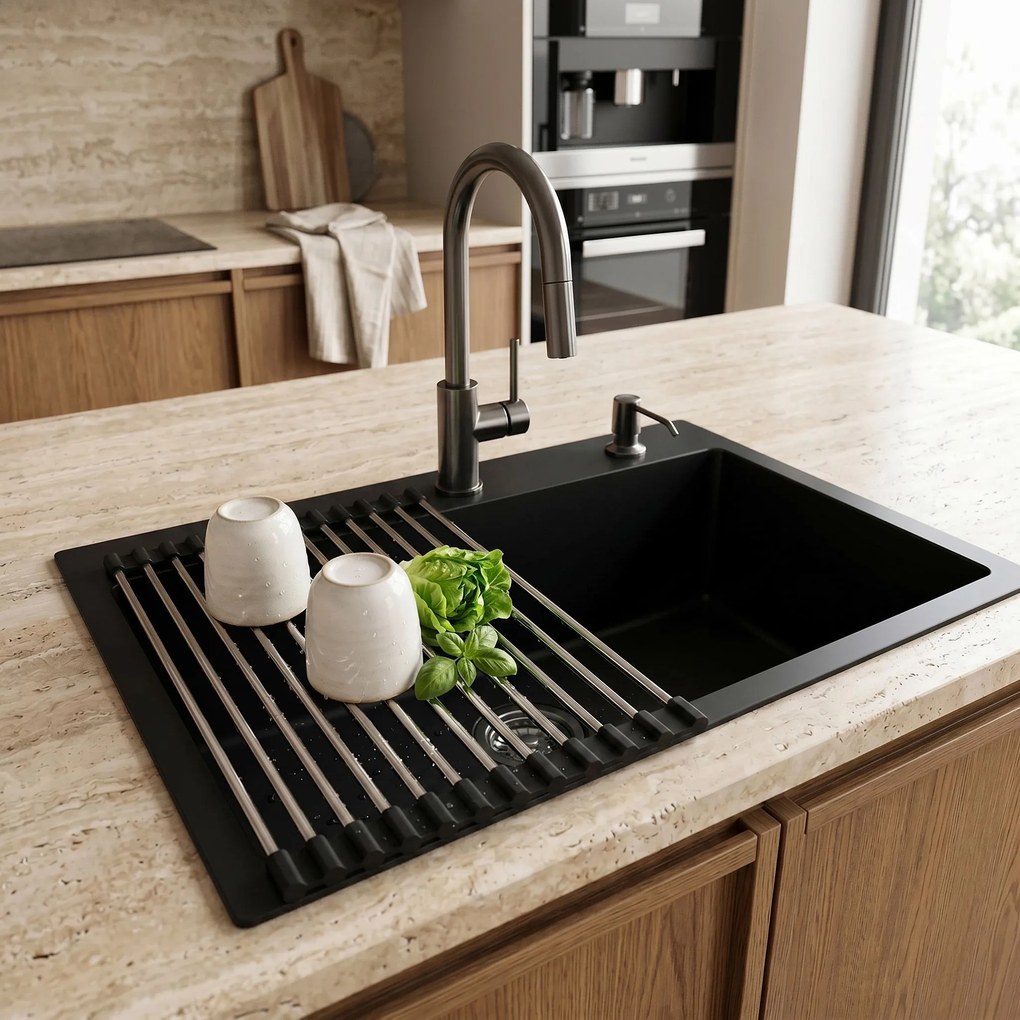 Сгъваем сушилник за мивка REA P12298 Black