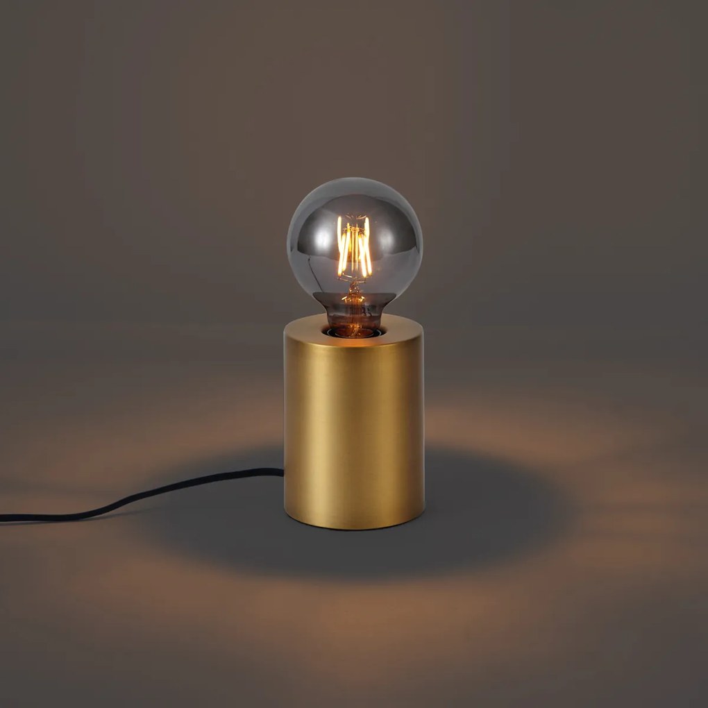 Модерна настолна лампа месинг 13 см - Cylinder