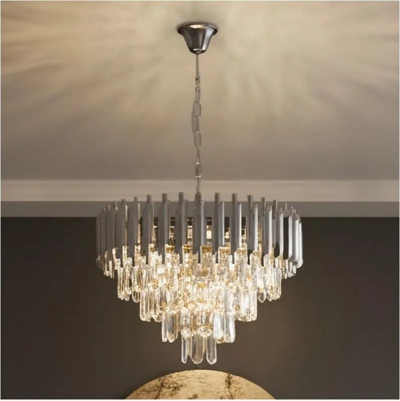 Brilagi - Полилей на верига ECLIPSE 7xE14/10W/230V Ø 48 см сребрист