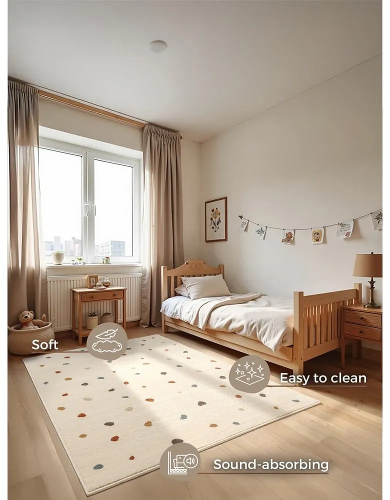 Кремав детски килим 200x290 cm Funny Dots – Hanse Home