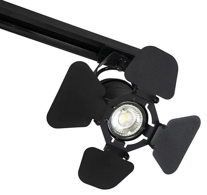 Интелигентна релсова система черна 3-светлини с Wi-Fi GU10 - Movie