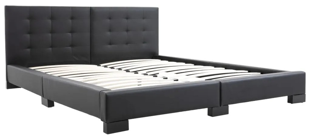 280630 vidaXL Рамка за легло без матрак, черна, изкуствена кожа, 200x160 см