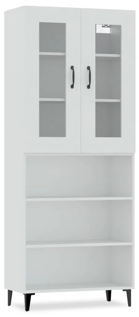 3114948 vidaXL Висок шкаф, бял, 69,5x34x180 см, инженерно дърво