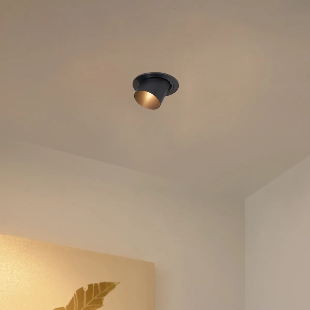 Комплект от 6 модерни вградени спота Gunmetal GU10 50mm кръгли с наклон - Installa