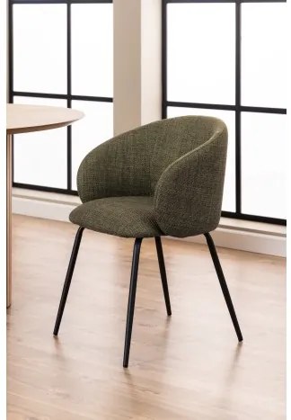 ЦЛЯРА Маслинено Зелено (тъкан Басэл 77)/крака черни - МОДЕРЕН ТАПИЦИРАН СТОЛ ЛОФТ ЗА ДНЕВНА/ТРАПЕЗАРИЯ/ОФИС