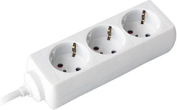 COMMEL Разклонител БЯЛ 3x2P+E с кабел 3 метра / 1.5mm2  - C0804