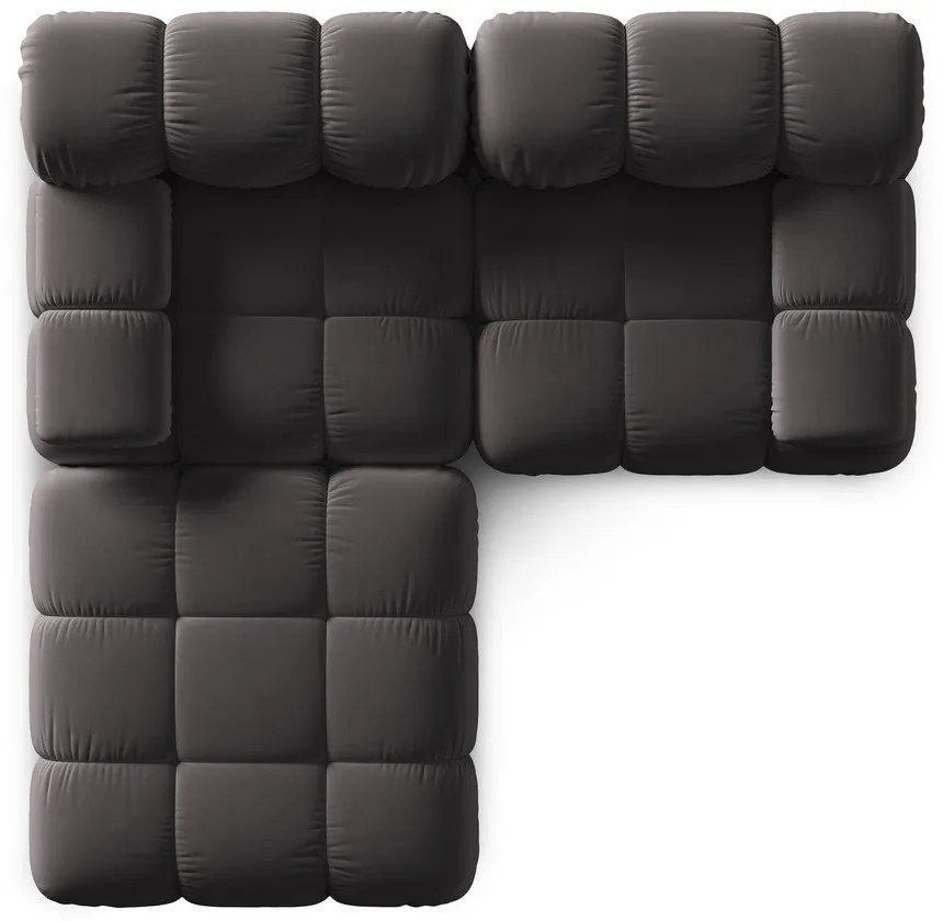 Тъмносив ъглов диван от кадифе Bellis - Micadoni Home