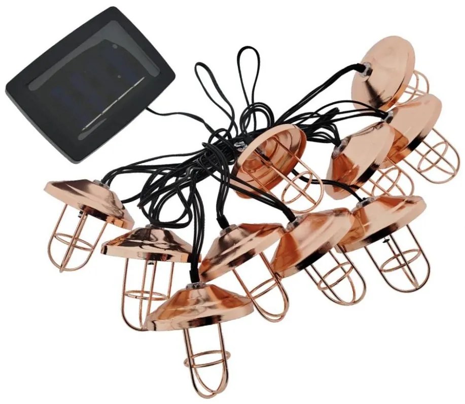 Соларен LED гирлянд 10xLED/1,2V 300 mAh 3,8 m IP44 меден