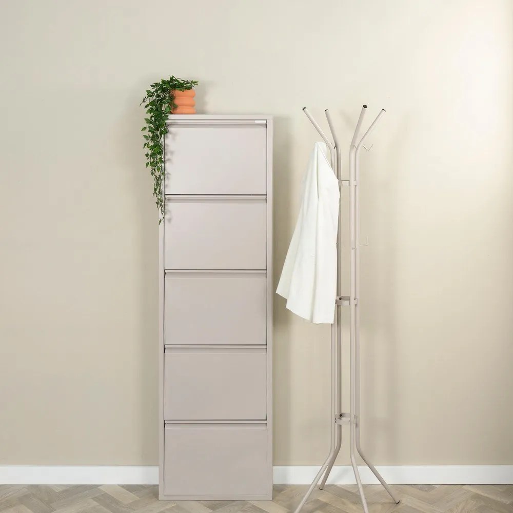 Кафяво-сива метална накланяща се стойка за обувки 50x169x15 cm Billy – Spinder Design