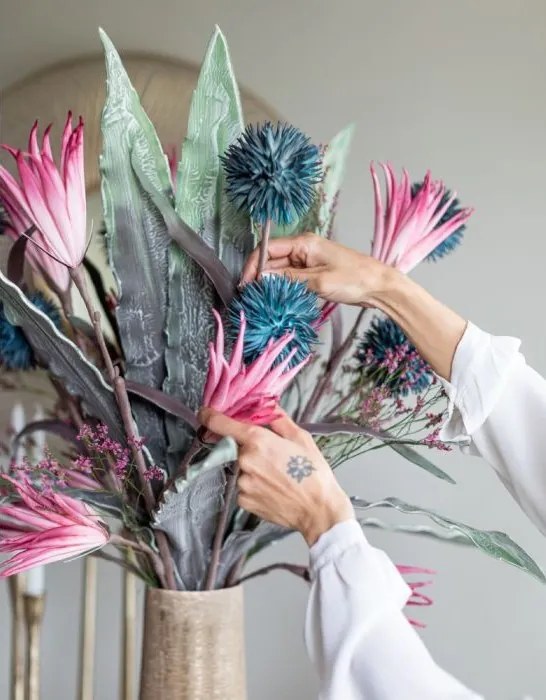 Декоративно цвете Litmus синьо - сиво (12 τεμάχια)