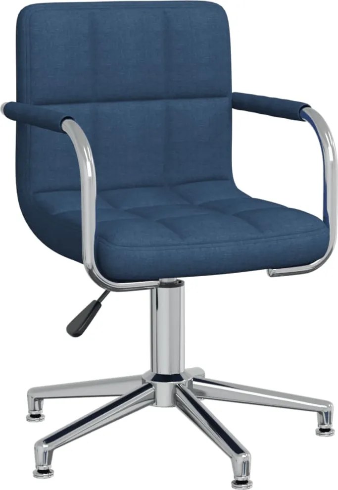 334733 vidaXL Въртящ се офис стол, син, текстил
