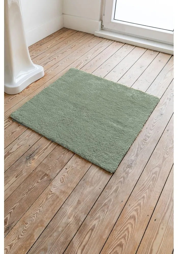 Зелена памучна постелка за баня Luca, 60 x 60 cm - Tiseco Home Studio