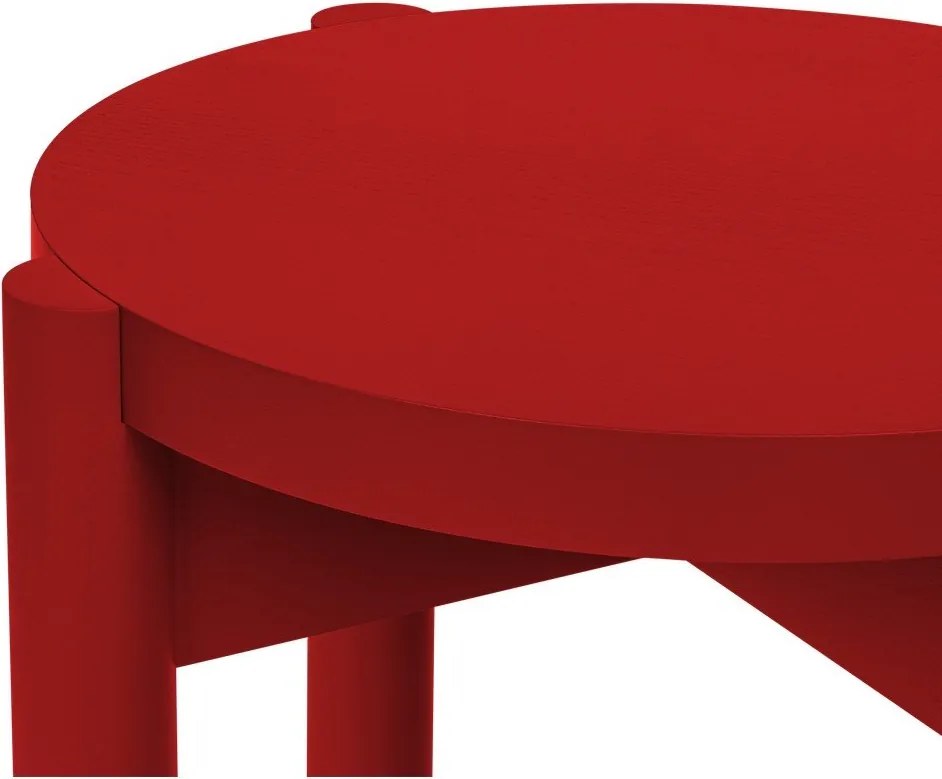 Червен стол от масивен бук Hopp – noo.ma