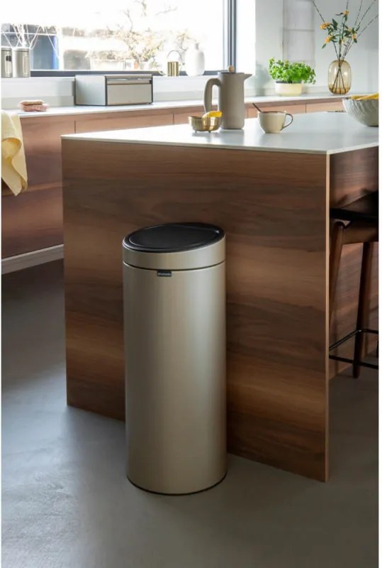 Кош за боклук Brabantia Touch Bin New 1003221, 30 л, Безшумно и плавно затваряне, Златен металик