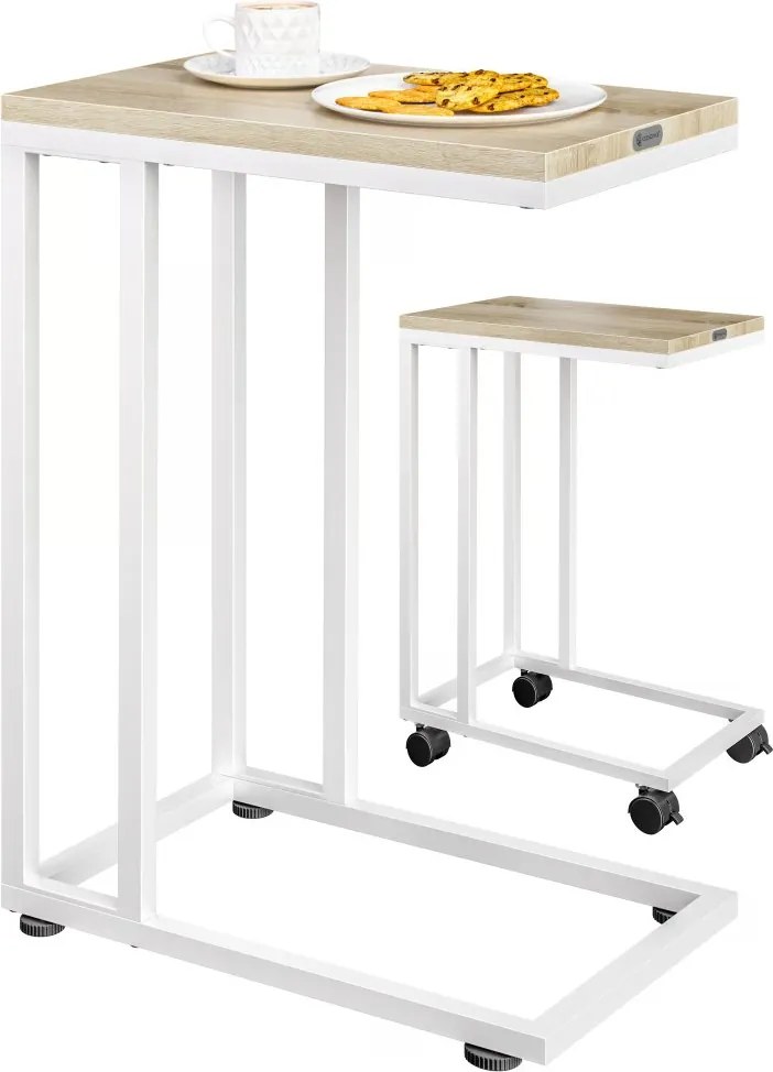 Странична масичка с WPC плоскост - 65,5 x 50 x 40 cm Черен