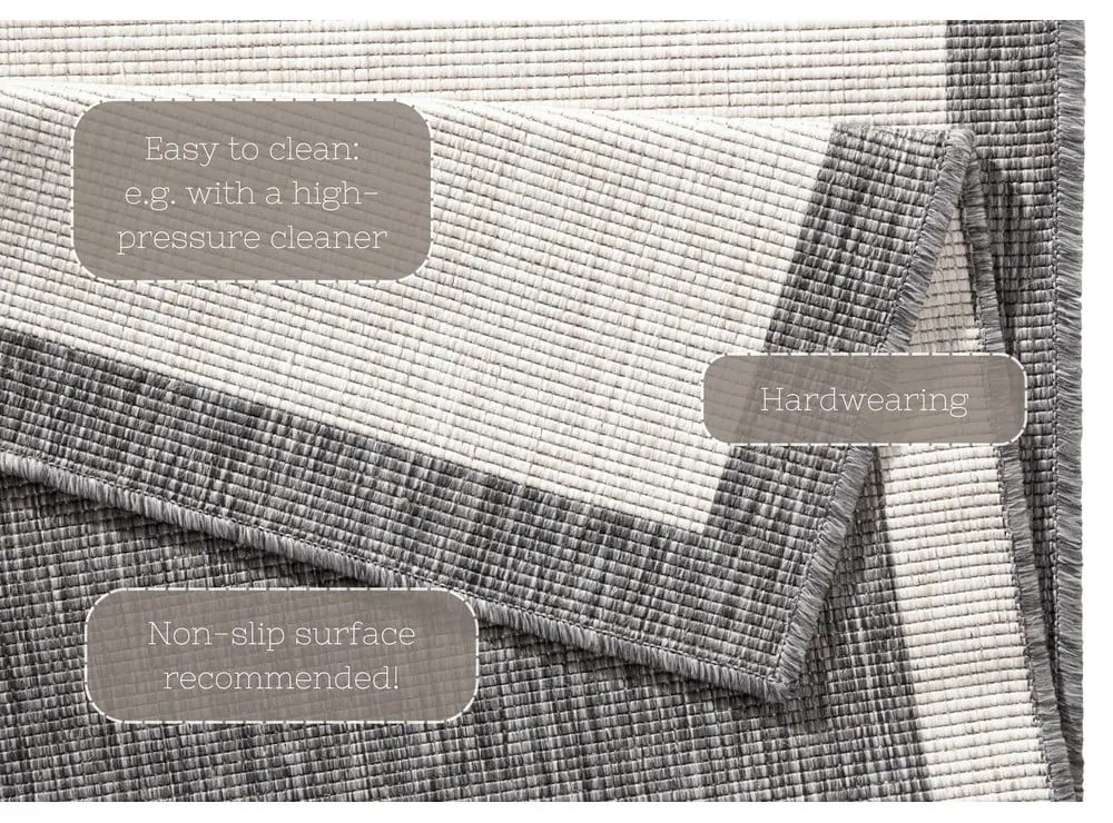 Сив и кремав килим на открито , 80 x 250 cm Panama - NORTHRUGS