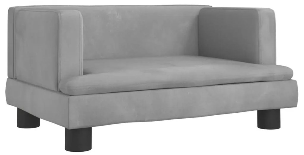 3196318 vidaXL Детски диван, светлосив, 60x40x30 см, кадифе