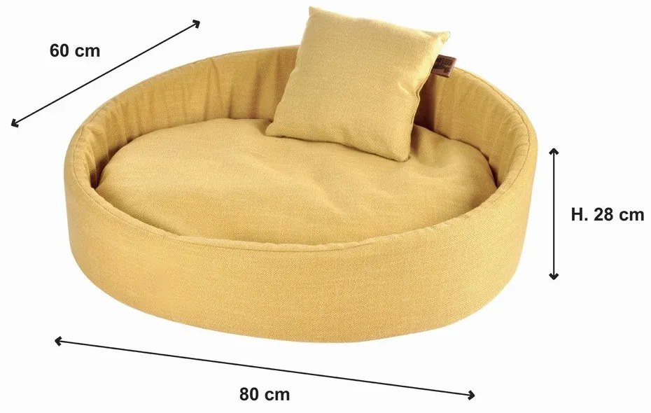 Жълто легло за куче 60x80 cm – Love Story