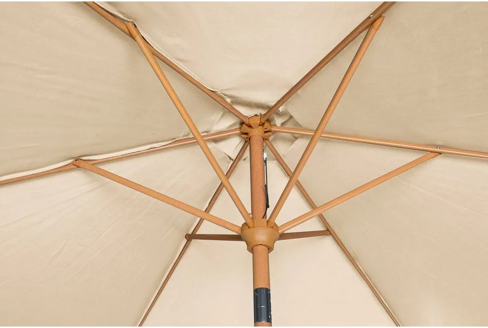 Бежов чадър ø 300 cm Wood – Rojaplast