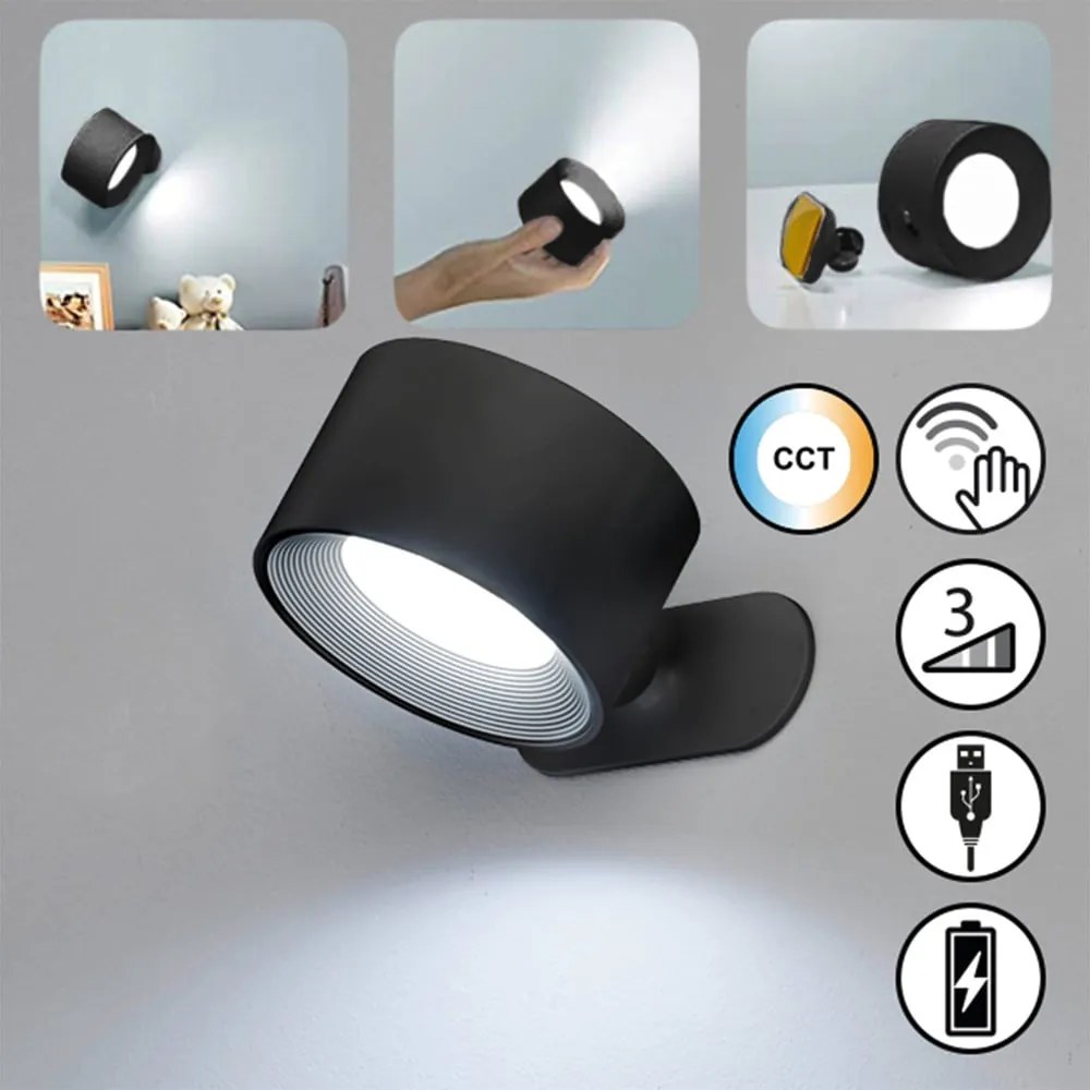 Черна LED стенна лампа Magnetics – Fischer &amp; Honsel