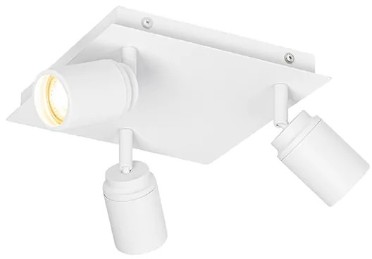 Интелигентен квадратен бял спот за баня с 3 светлини IP44 вкл. 3 Wifi GU10 50mm - Ducha