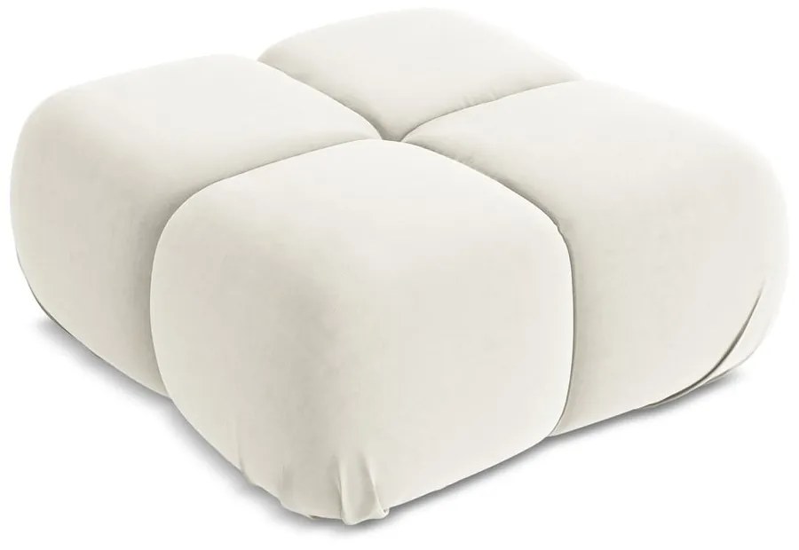 Бяла кадифена модулна табуретка Lokua – Makamii