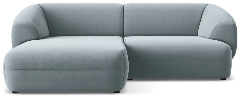 Светлосин кадифен ъглов диван (ляв ъгъл) Moana – Makamii