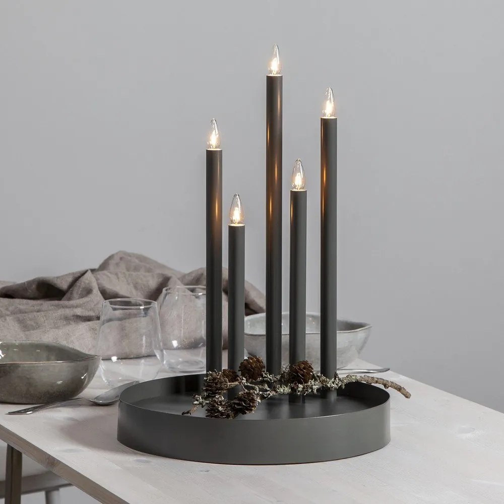 Черна светлинна декорация ø 32 cm Deco - Star Trading